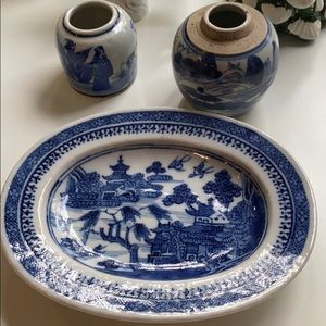 pre- 1940 Chinese blue white porcelain home decor